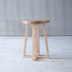 Round Side Table - Wooden Stool Bedside - thumbnail 1