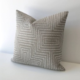 Taupe Gray Beige Dotted Modern Geometric Dwell Studio Decorative Pillow Cover - thumbnail 2
