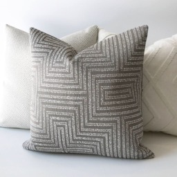Taupe Gray Beige Dotted Modern Geometric Dwell Studio Decorative Pillow Cover - thumbnail 3