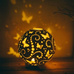 Monarch Butterfly Tea Light Holder Anniversary Candle Lantern - thumbnail 3