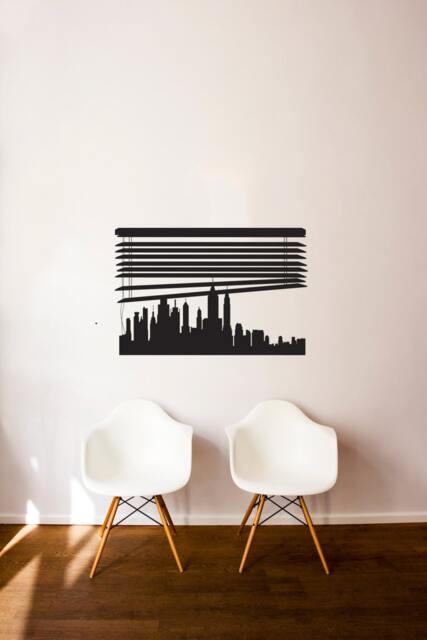 Custom Skyline Under Window Blinds - Wall Decal Vinyl Art Stickers - image 1