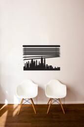 Custom Skyline Under Window Blinds - Wall Decal Vinyl Art Stickers