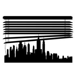Custom Skyline Under Window Blinds - Wall Decal Vinyl Art Stickers - thumbnail 2