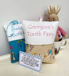 Peter Rabbit Tooth Fairy Bag, Tooth Fairy, Peter Rabbit Bag, Personalised Bedroom Decor, Childs Bedroom, Nursery Decor - thumbnail 1