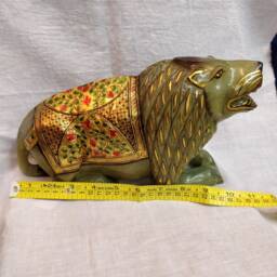 Jade Lion, Lion Statue, Gemstone Animals, Carved Stone Animals, Home Decorative Showpiece, Spirit Animal Decor, Office Decoratives - thumbnail 2