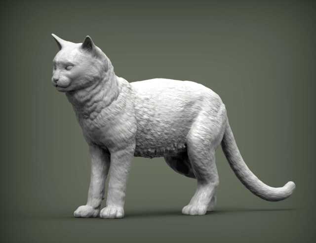 Cat Standing -3D Printed - For Lovers, Ornament, Memorial, Gift - image 1