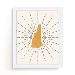 New Hampshire Boho Wall Art - Mid Century Modern State Of Hampshire, Bohemian Decor, Print - thumbnail 2