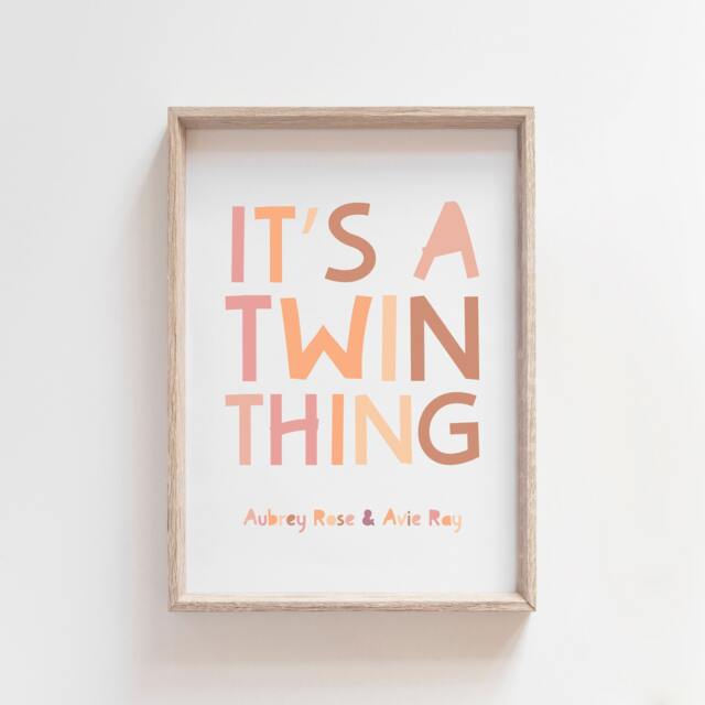 Twins Wall Art, Bedroom, Sister Prints, Pastel Girls Decor, Room, Boho Art - image 1