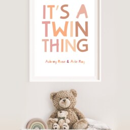 Twins Wall Art, Bedroom, Sister Prints, Pastel Girls Decor, Room, Boho Art - thumbnail 3