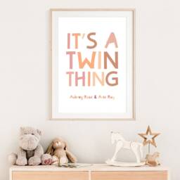 Twins Wall Art, Bedroom, Sister Prints, Pastel Girls Decor, Room, Boho Art - thumbnail 2