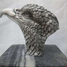 American Bald Eagle Head Ratrod Hotrod Car Hood Ornament - thumbnail 2