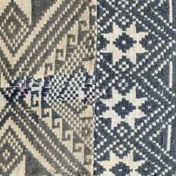 Black Neutral Tribal Hemp Hand Woven Natural Dye Color Lumbar Pillow Cover - Stain - thumbnail 3