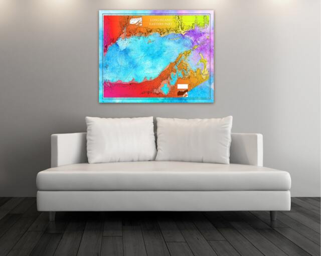 Long Island Chart Art Print Eastern Part, Multi-Color Giclee - image 1
