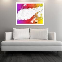 Long Island Chart Art Print Eastern Part, Multi-Color Giclee - thumbnail 2