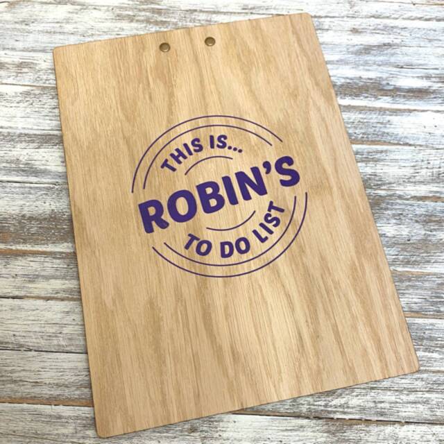 Personalized Wooden Clipboard A4/A5 To-Do List With Bronze Clip - image 1