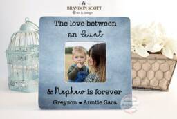 Personalized Aunt & Nephew Picture Frame Frame, Nephew Aunt & Gift, From Nephew - thumbnail 1