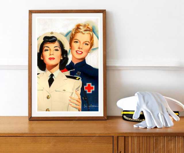 Reprint Of A Vintage Ww2 Us Nursing Recruiting Poster - image 1