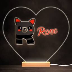 Alphabet Animals Letter R Colourful Heart Personalised Gift Lamp Night Light - Bedroom