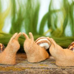 Needle Felted Snail, Waldorf Toys, Miniature Snail Figurines, Woodland Fairy Nursery, Tiny Christmas Ornament Fall Gifts - thumbnail 3
