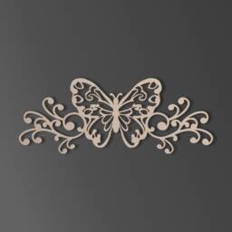 Wooden Butterfly Scroll Wall Decor Unfinished Mdf, Nursery Art - thumbnail 2