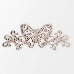 Wooden Butterfly Scroll Wall Decor Unfinished Mdf, Nursery Art - thumbnail 3