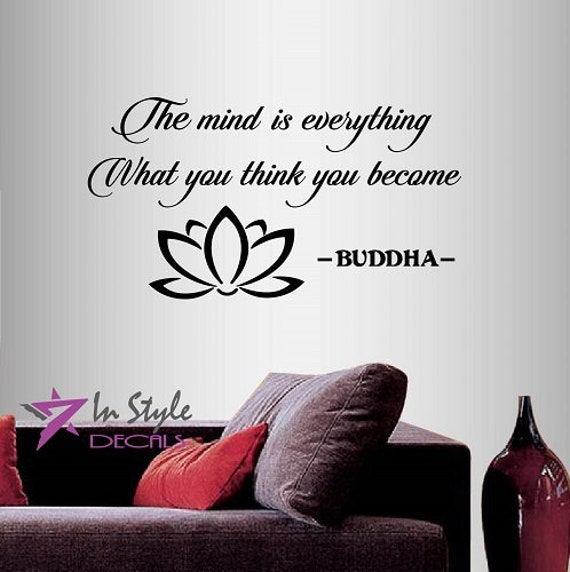 In-Style Decals Wall Vinyl Decal Home Decor Art Sticker Buddha Quote The Mind Is Everything. What You Think Become Mural Design 246 - image 1