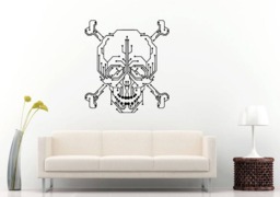 Skull Motherboard Electric Power Lines Computer Pc Geek Cyber Wall Sticker Decal Vinyl Mural Decor Art L2306 - thumbnail 1
