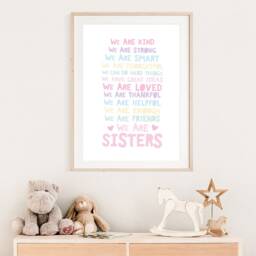 Sister Bedroom Decor, Affirmations, Girls Prints, Wall Art, Big Sis Lil Sis, Motivational Loved - thumbnail 2
