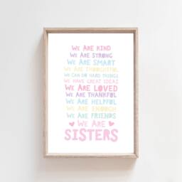 Sister Bedroom Decor, Affirmations, Girls Prints, Wall Art, Big Sis Lil Sis, Motivational Loved - thumbnail 1