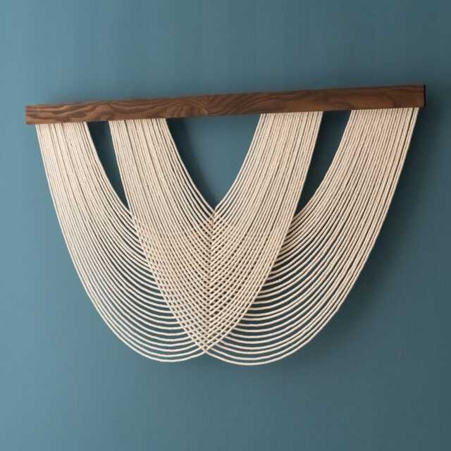 Macrame Wall Hanging, Home Decor Art, New House Gift, Yarn Tapestry, Minimalist Artwork, Farmhouse Decoration, Modern W99 - image 1