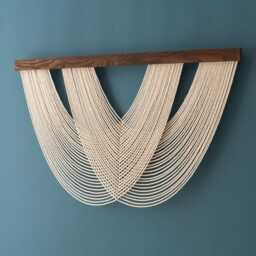 Macrame Wall Hanging, Home Decor Art, New House Gift, Yarn Tapestry, Minimalist Artwork, Farmhouse Decoration, Modern W99