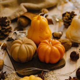 Pumpkin Shaped Soy Candle - Fall Decor, Halloween Candles - thumbnail 2