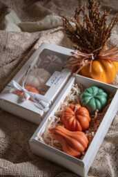 Pumpkin Shaped Soy Candle - Fall Decor, Halloween Candles - thumbnail 1