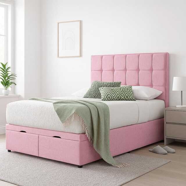 Handmade Plush Velvet Ottoman Bed With 54 - image 1