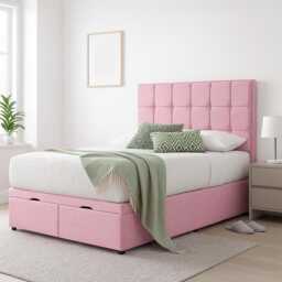Handmade Plush Velvet Ottoman Bed With 54