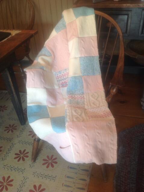 Price Reduced Throw Quilt Handmade From Repurposed Wool Sweaters - image 1