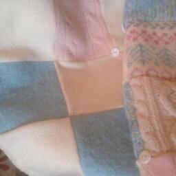 Price Reduced Throw Quilt Handmade From Repurposed Wool Sweaters - thumbnail 3
