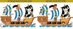 Personalized Pirate Ship Wall Decal - Pirate-Themed Boy's Bedroom Sticker With Name On Flag Hand-Drawn, Made in Germany