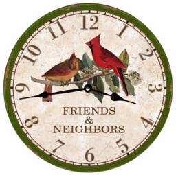 Friends & Neighbors Cardinal Clock