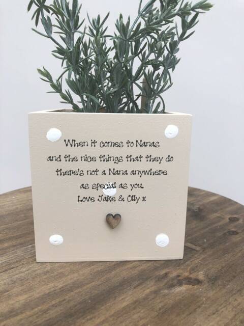 Nana Personalised Flower/Plant Pot Gift Nana Granny Nan Nannie Grandma Gran Nanna Or Any Name. Shabby Chic Style Birthday Christmas Etc