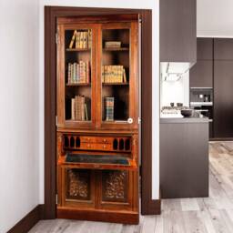 Door Wall Sticker Victorian Mahogany Secretaire Bookcase/ Bookcase Sticker/ Murals Vintage Decal - thumbnail 2