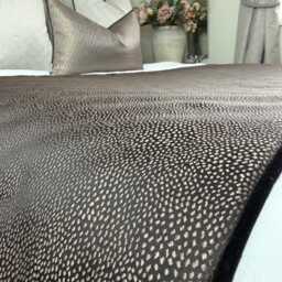 Luxury Bed Runner Brown Black Blean Ashley Wilde Velvet Piped Throw Double/King Super Handmade To Order Kk Pearl Decor