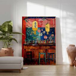 Japanese Izakaya Bar Poster, Tokyo Art, Print, Cocktail Asian Scene Decor - thumbnail 2