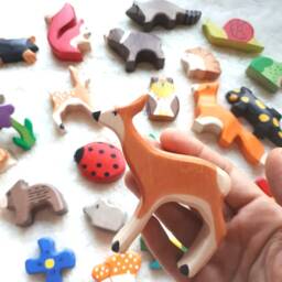 Waldorf Advent Calendar, Wooden Figures For Children , Forest Animals - thumbnail 2