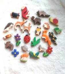 Waldorf Advent Calendar, Wooden Figures For Children , Forest Animals