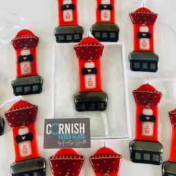 Post Box Fused Glass Christmas Decoration - Tree Decoration, Cornish Glass, Cornwall - thumbnail 3