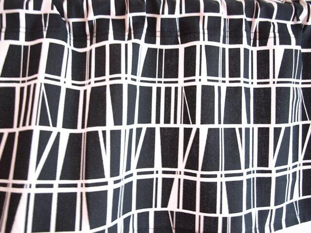 Curtain Panel Black White Checkered Modern Geometrical Decor Cafe Curtain Kitchen Valance Table Runner Napkins Tea Towel Great Gift - image 1