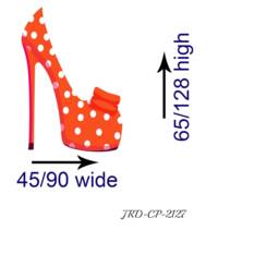 Women's Shoe Wall Sticker Vinyl Removable Red Polka Shoe Art Decals Shops, Home, Office Decor - thumbnail 2