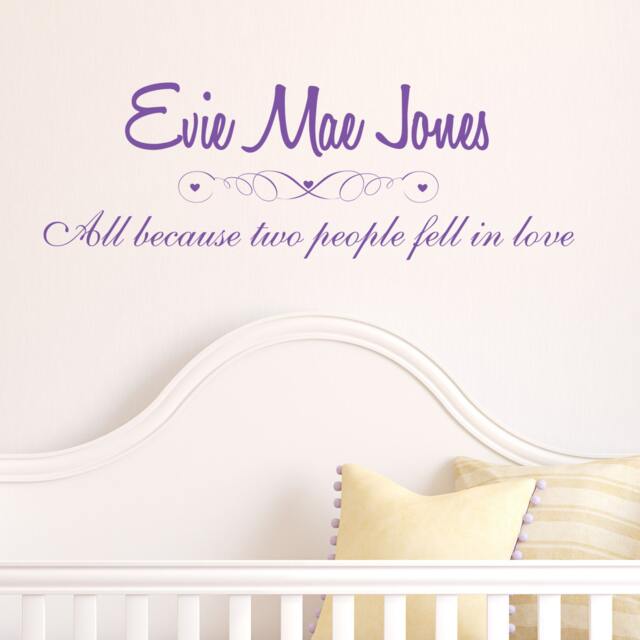 Wall Sticker- All Because Two People Fell in Love - Decals Tattoo Art Quote Home Decor - image 1