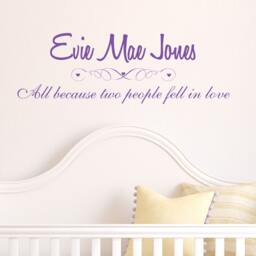 Wall Sticker- All Because Two People Fell in Love - Decals Tattoo Art Quote Home Decor - thumbnail 1